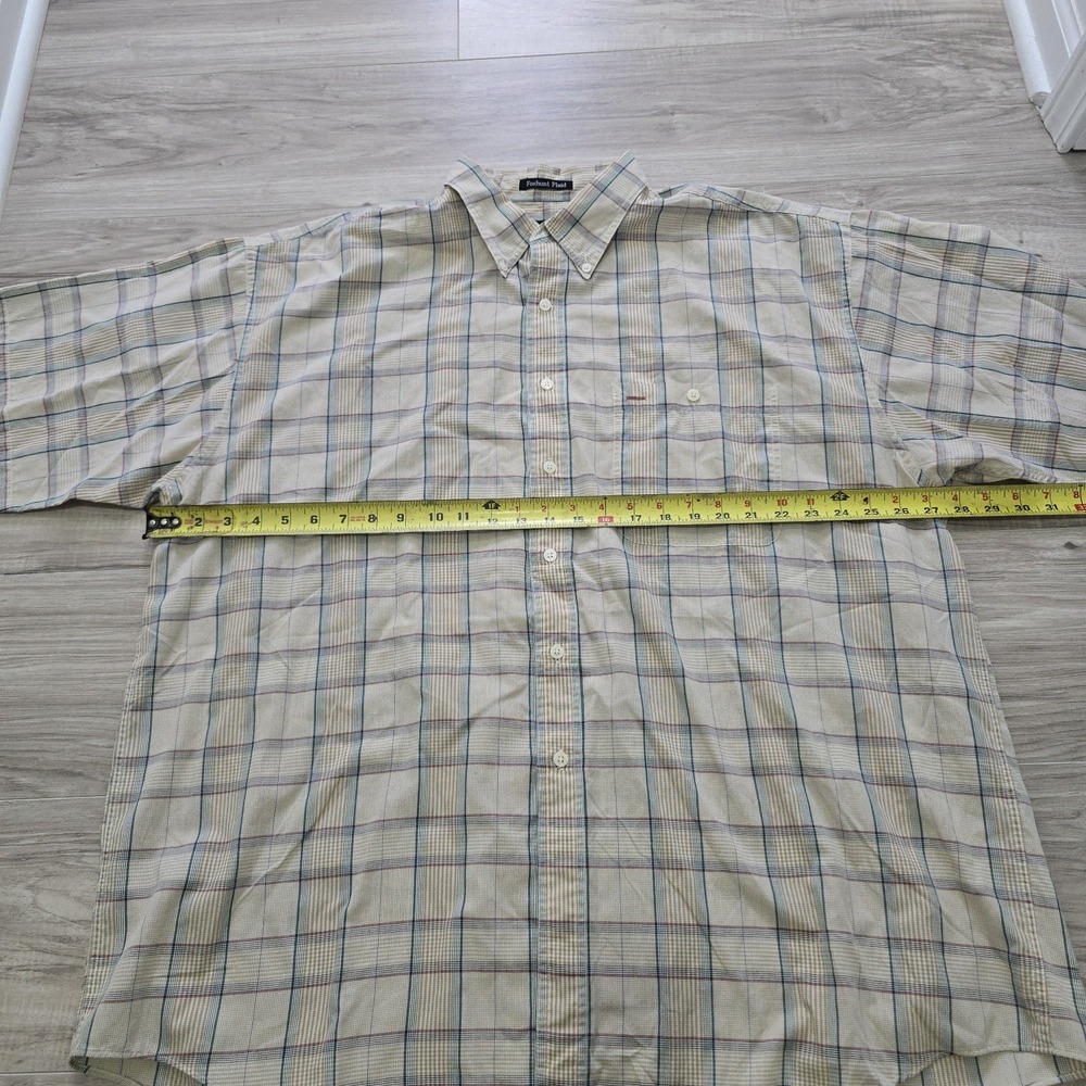 GANT Foxhunt Plaid Short Sleeve Button Front Shirt Men's XXL Tall Brown Green - Picture 7 of 10